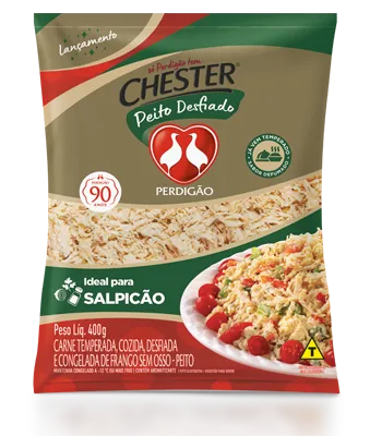 Peito de Chester® Cozido Desfiado com Sabor Defumado