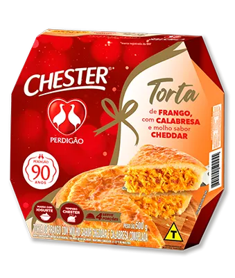 Torta Chester® com Calabresa e Molho Cheddar